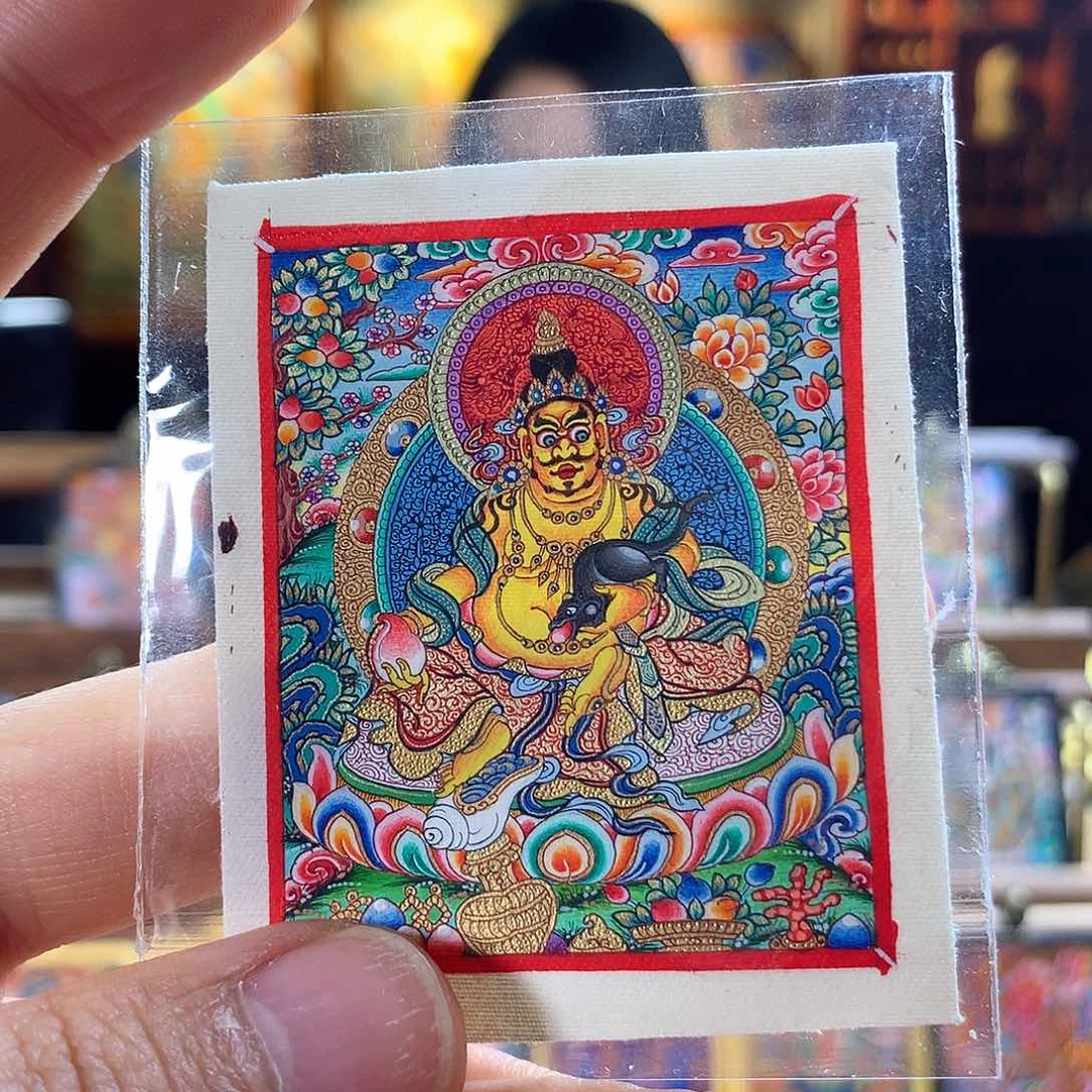 吊坠y****y热贡纯手绘唐卡黄财