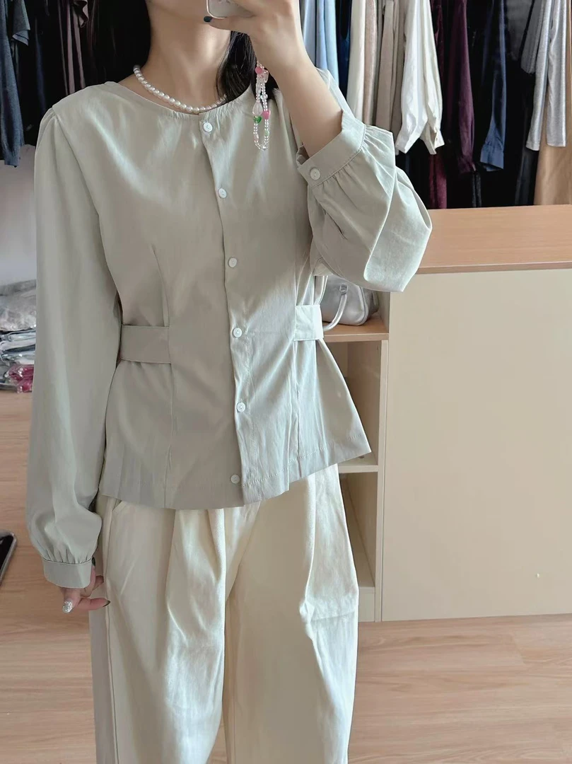 韩版百搭修身款显瘦衬衫1045