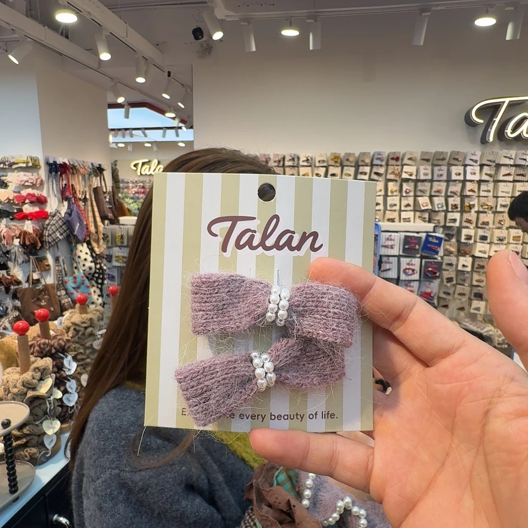 布艺非金属紫色蝴蝶结鸭嘴夹