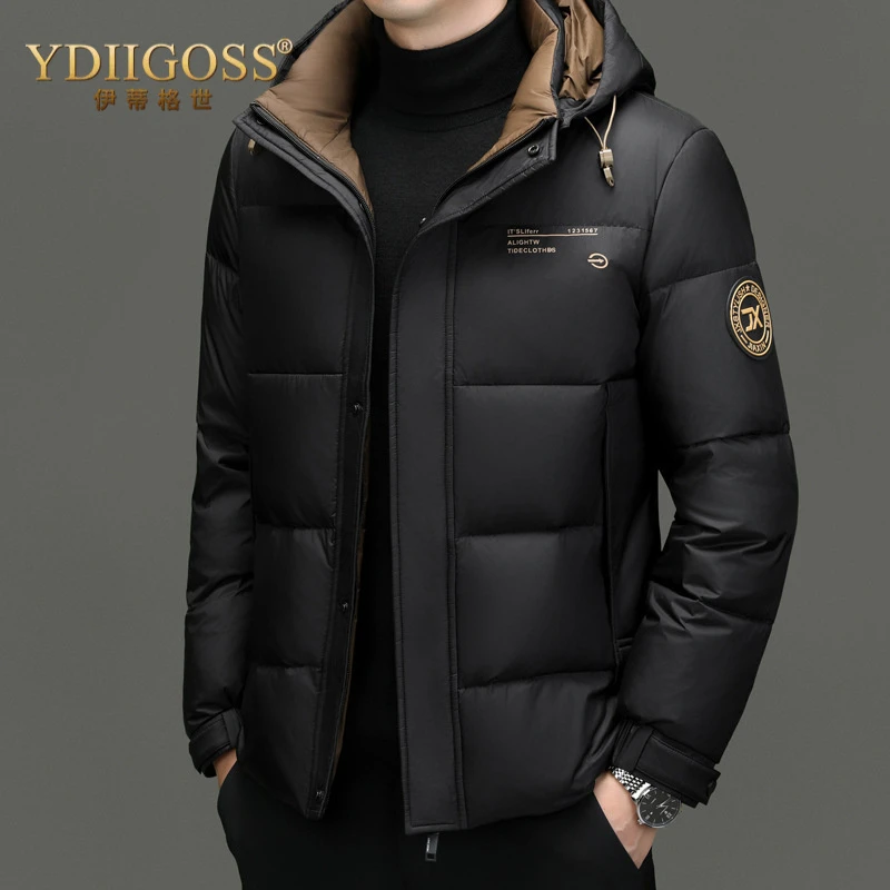 YDIIGOSS保暖羽绒服男士冬季新款男连帽可卸短款休闲羽绒外套