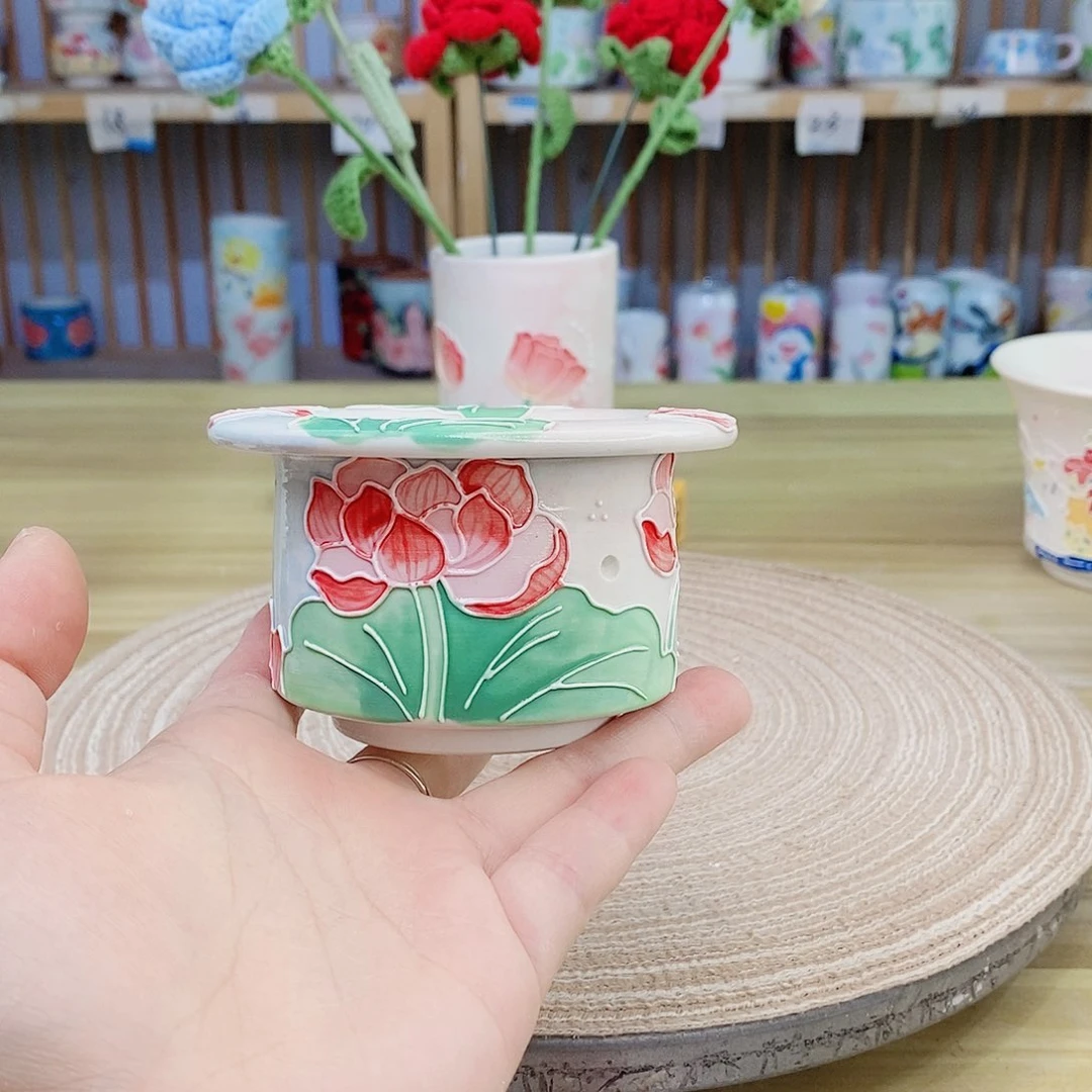 手绘手工制作陶瓷4尛*沃