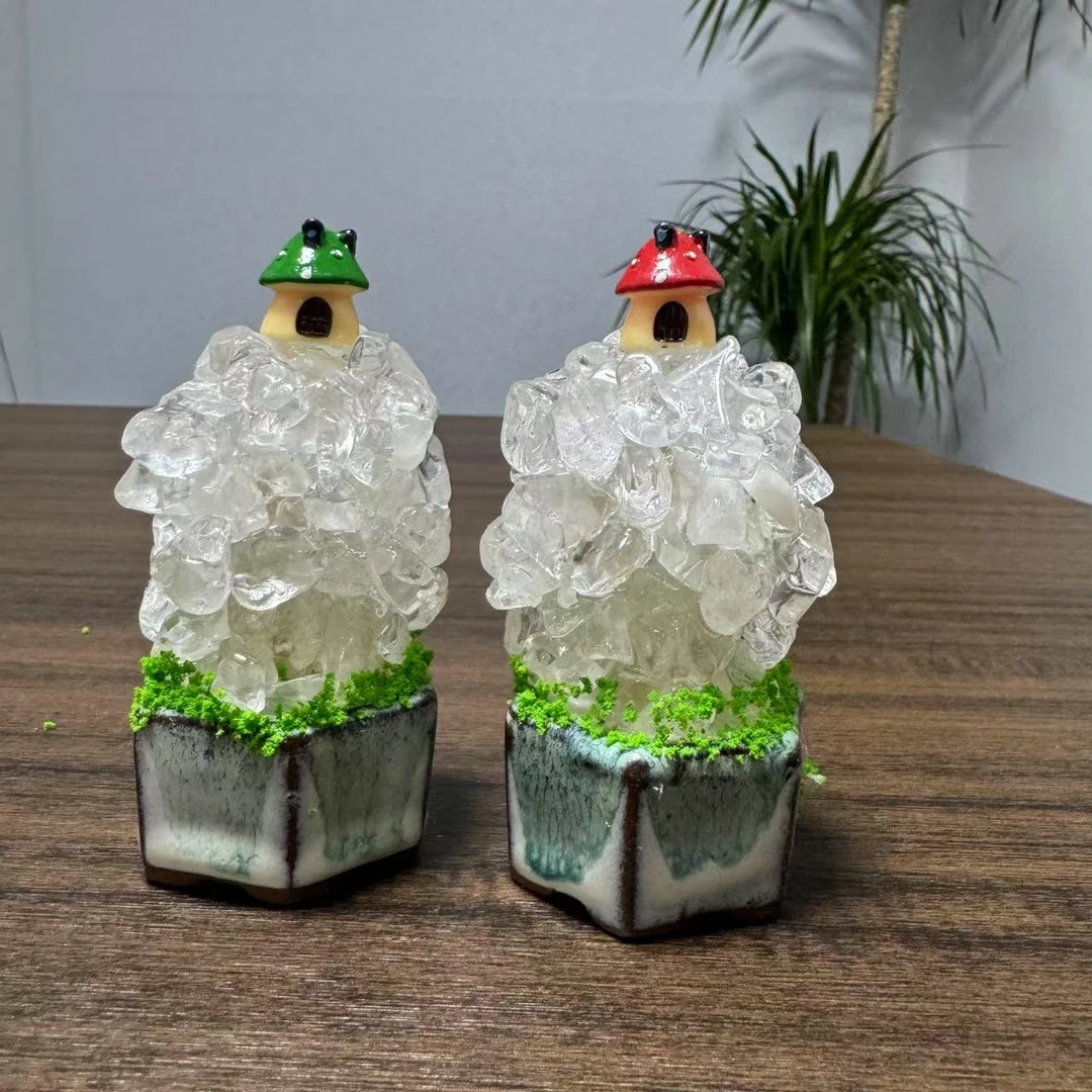 【云上水晶】Z330 喜马拉雅碎石蘑菇摆件 多样性发其一