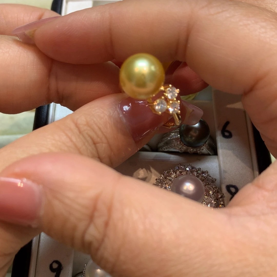 海水珍珠戒指银S925镶嵌