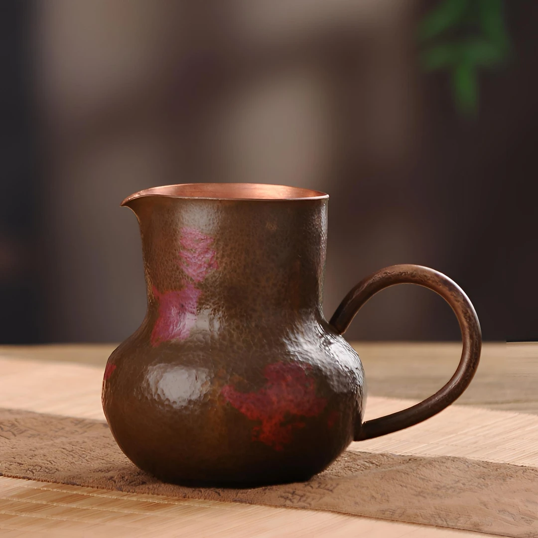 【铜小楼/原创】公道杯烤色火烧斑分茶公杯