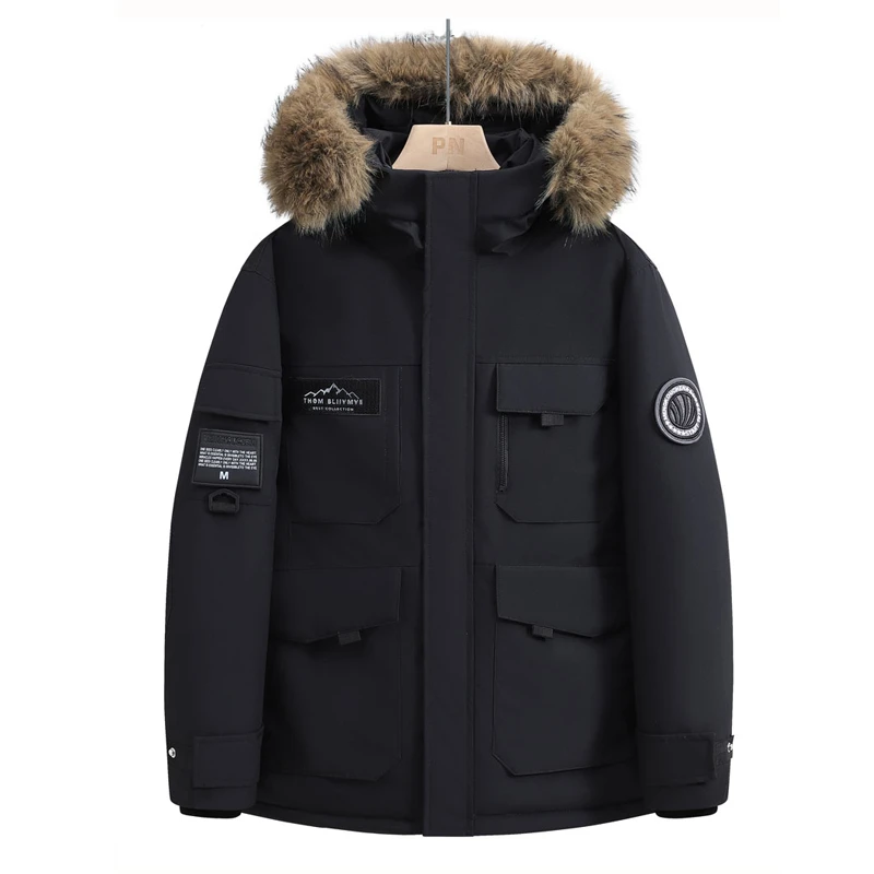 蒙口迈羽绒服男短款极寒2025冬季新款鹅绒服加厚东北保暖外套女潮