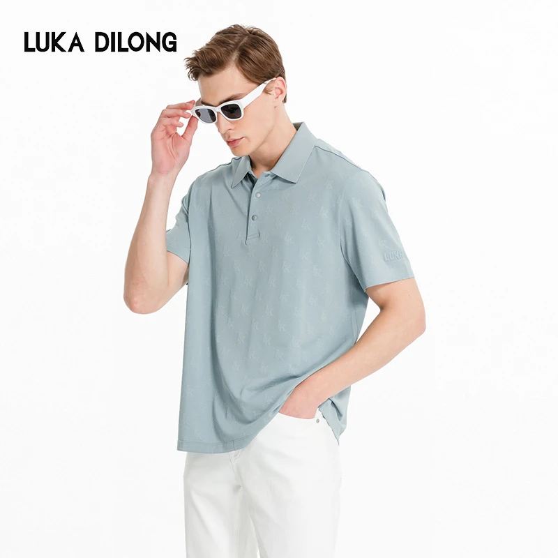 路卡迪龙-夏季男士纯色日常弹力翻领T恤休闲透气春夏-181241252