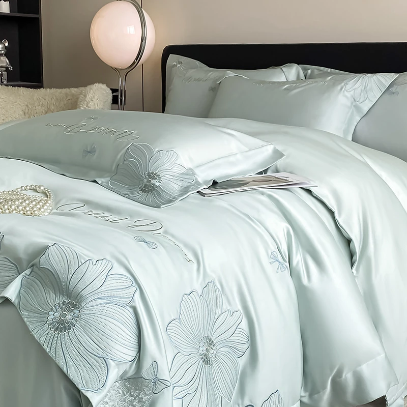 FANYUE/繁悦轻奢高级双面冰丝四件套凉感被套欧式夏季床上用品