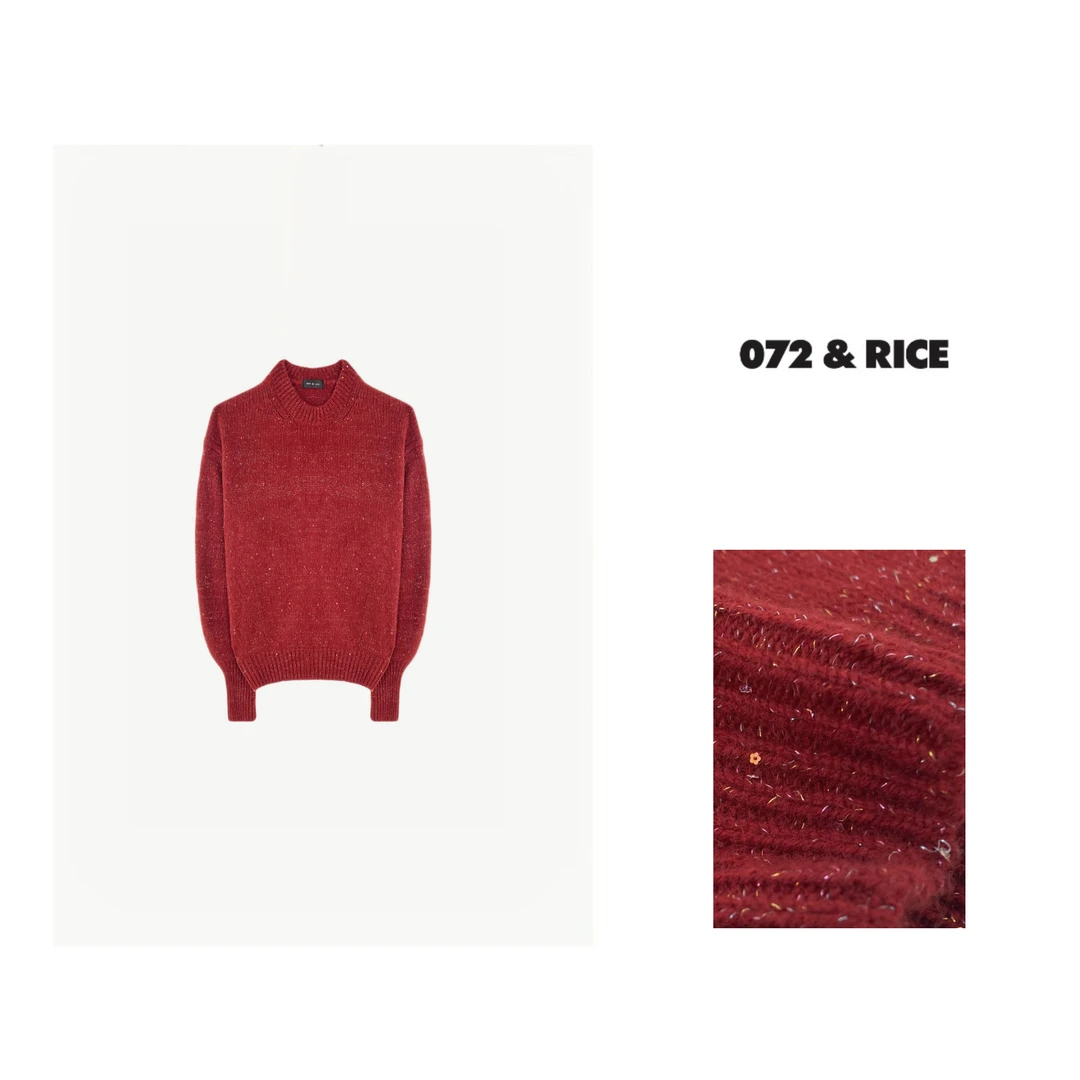 072 & RICE【红利是】秋冬圆领长袖套头针织上衣 PM088 618FF