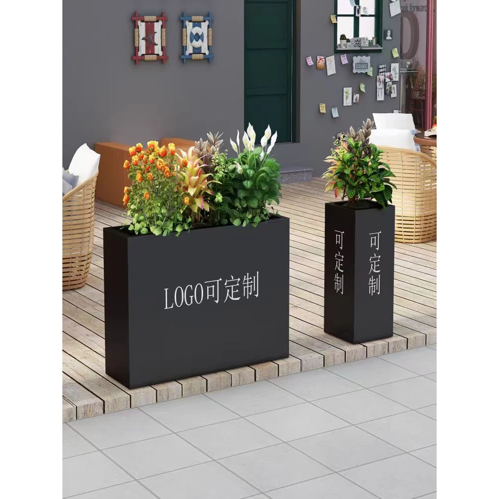 花槽花箱组合商业街围栏花架城市绿化花槽餐厅室外不锈钢成品鱼池