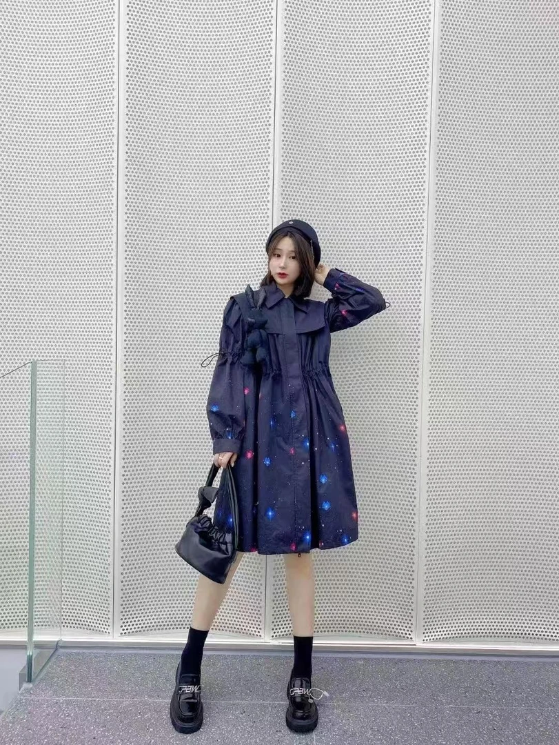 星空纹样风衣（不含配饰）-0112