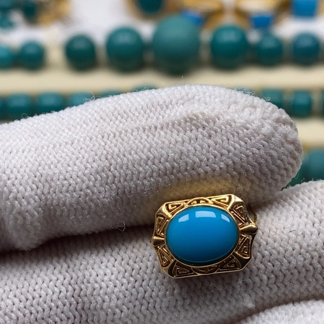 绿松石18K金镶嵌珠宝奇石A797