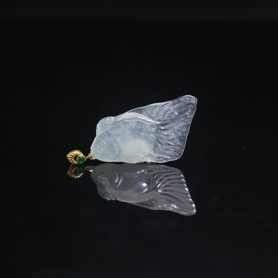 8天然缅甸翡翠A货18k冰鱼/100364/上海嘉禾拍卖