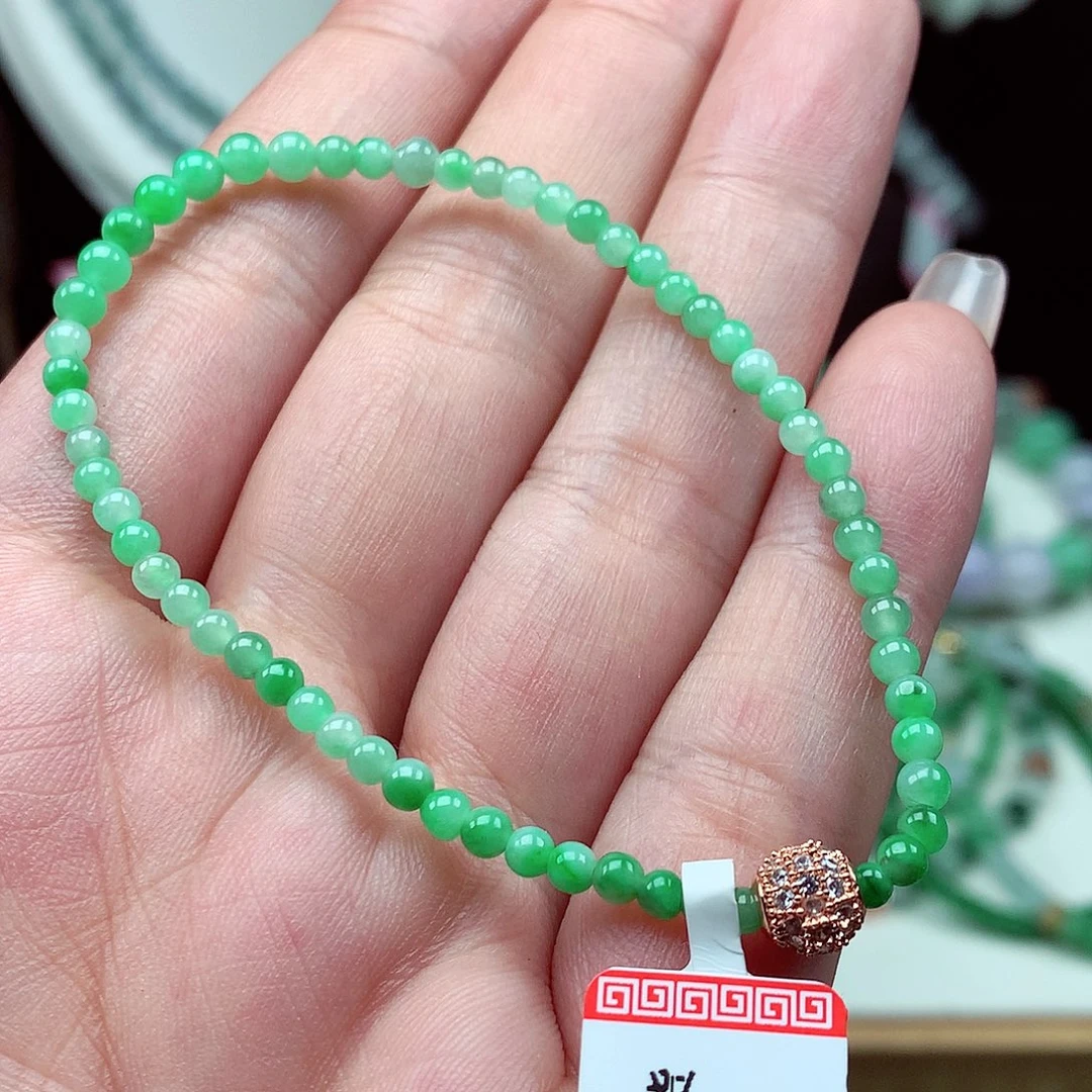 未镶嵌手链翡翠团**妈翡翠