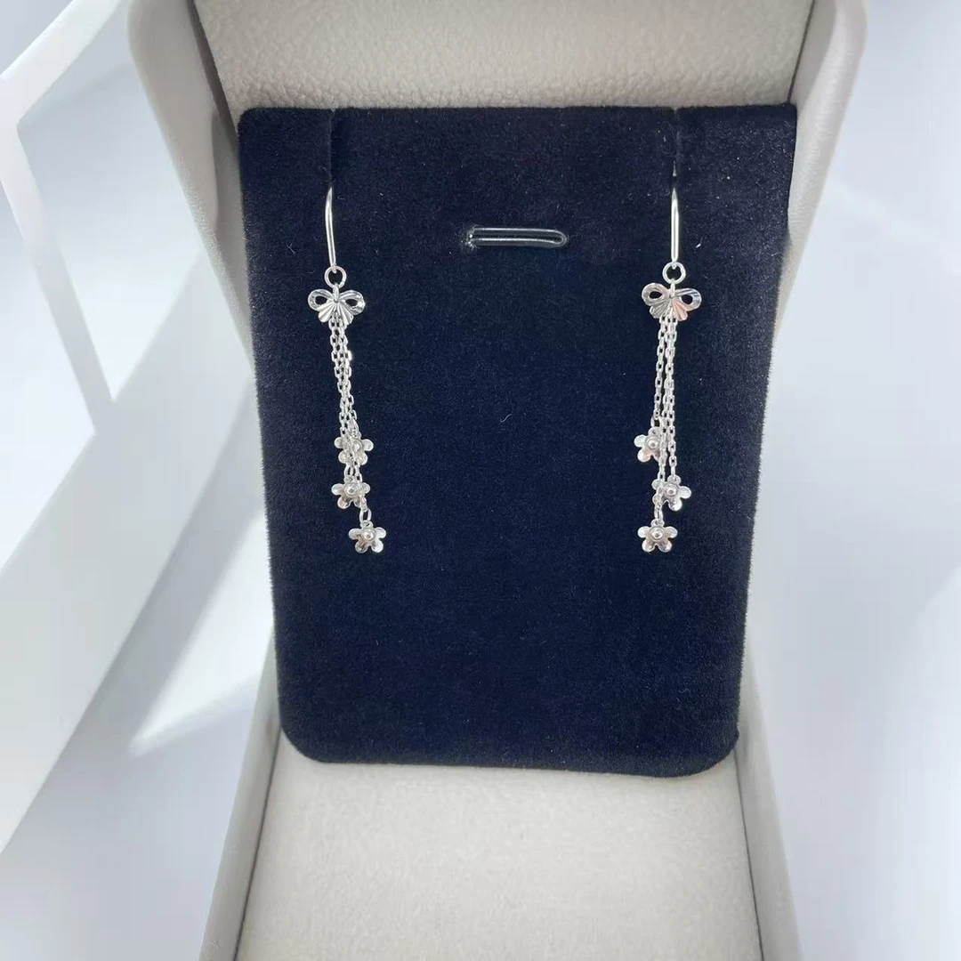 PT950 铂金耳饰  蝴蝶结流苏花防丢耳线  气质百搭 S 51914