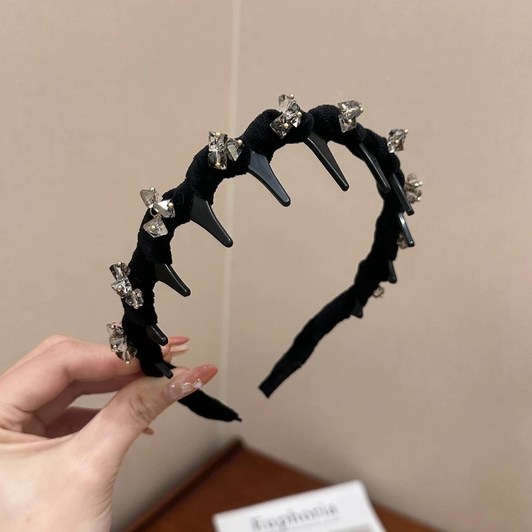 高级感轻奢新款水晶发箍带齿防滑发卡女时尚气质头箍刘海碎发发箍