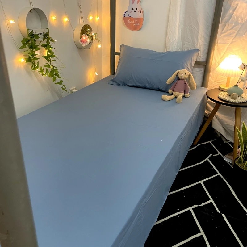 简约纯色水洗棉床单单件学生宿舍单人被单床罩亲肤磨毛睡单