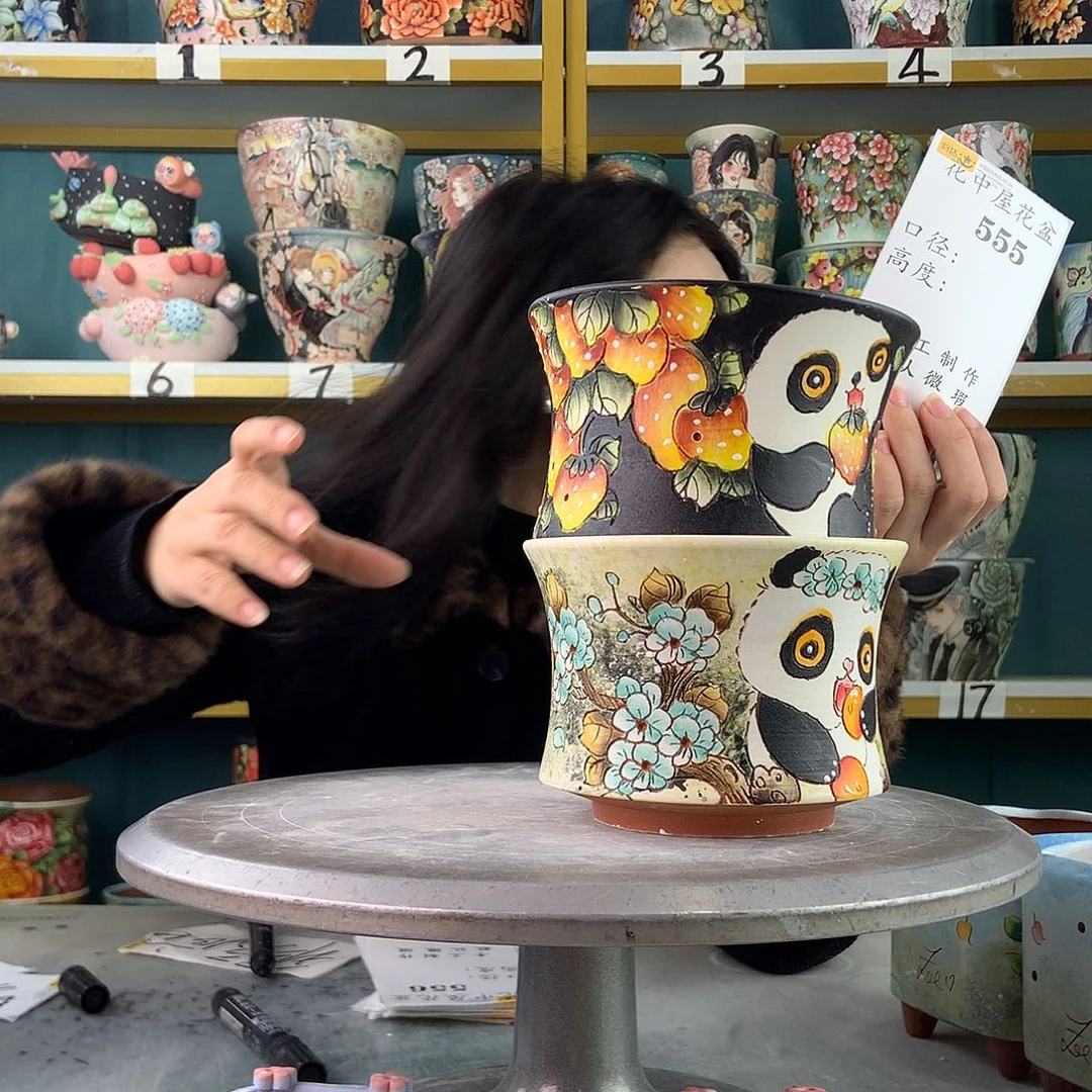 陶景德镇手工花盆555