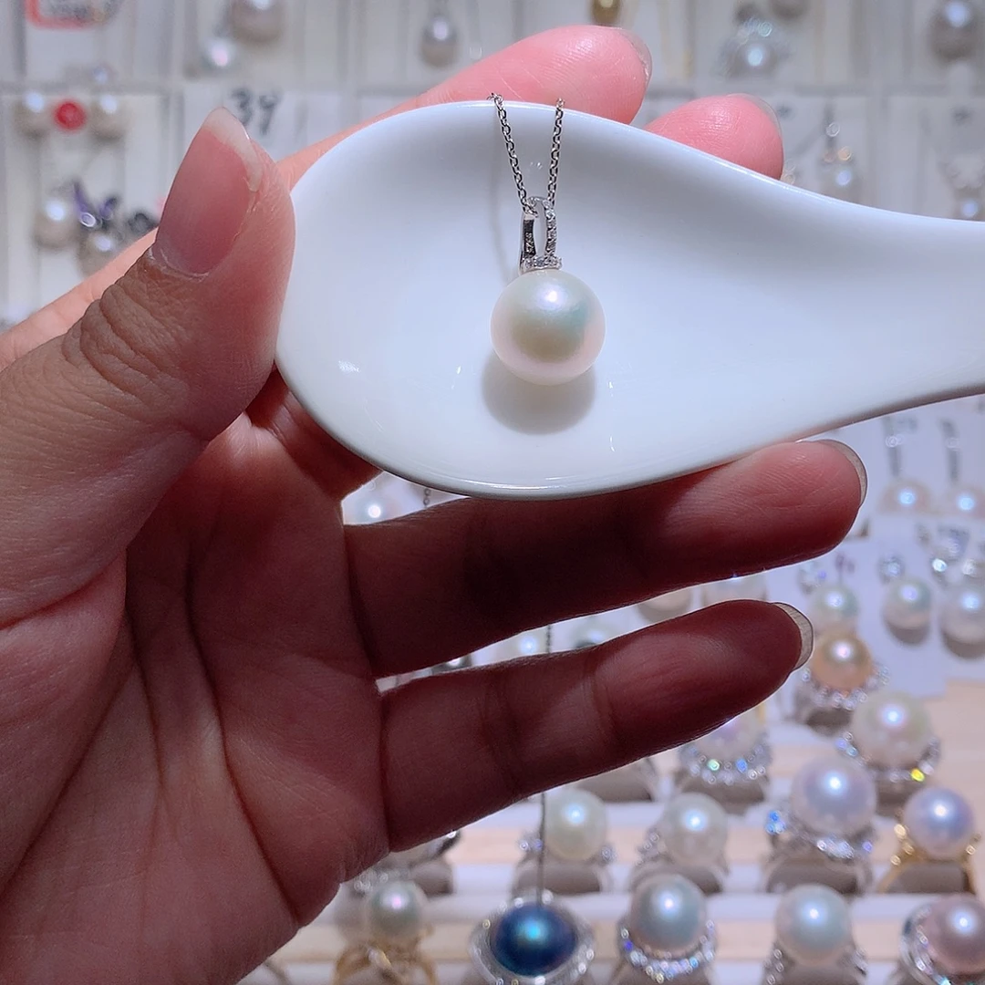 淡水珍珠吊坠(赠链)银S925镶嵌CC12.3mm