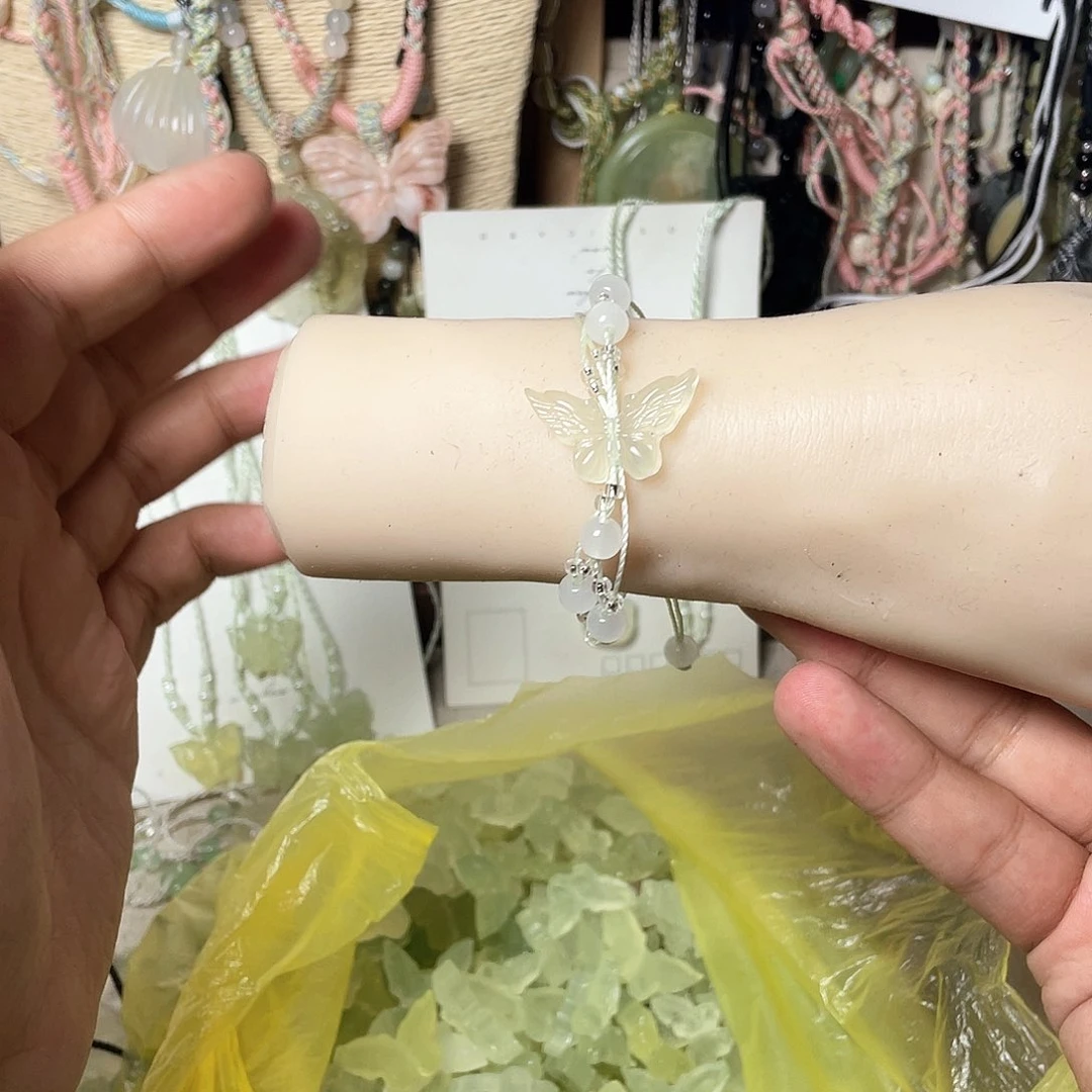 蛇纹石玉合金颈饰