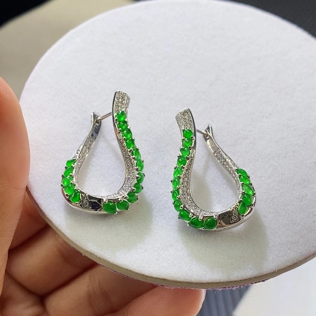 翡翠耳饰18K金镶嵌娇*耳饰