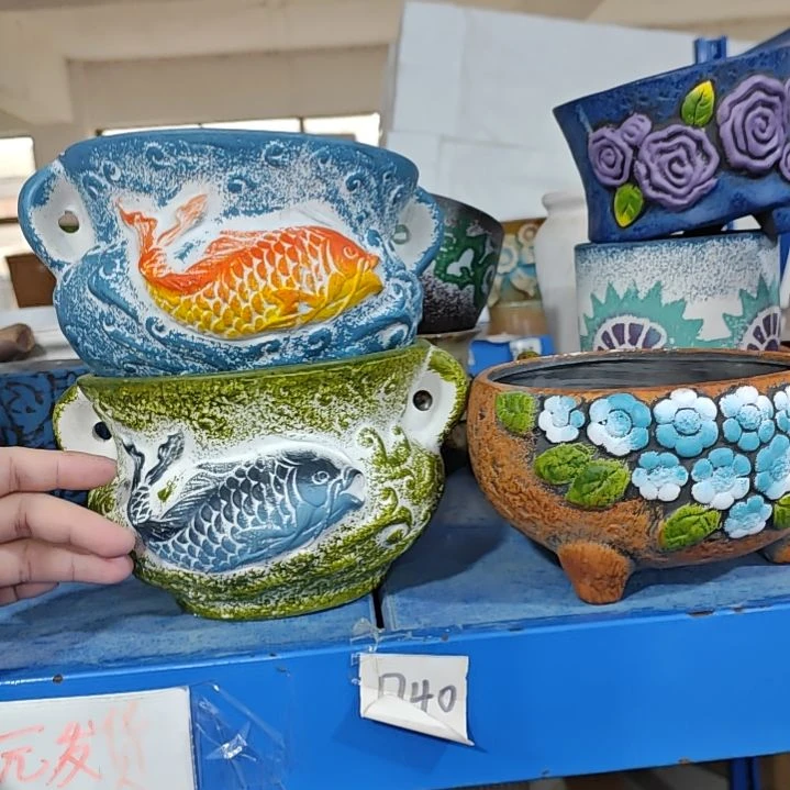 红陶吸水透气的白陶花盆凑满12发货