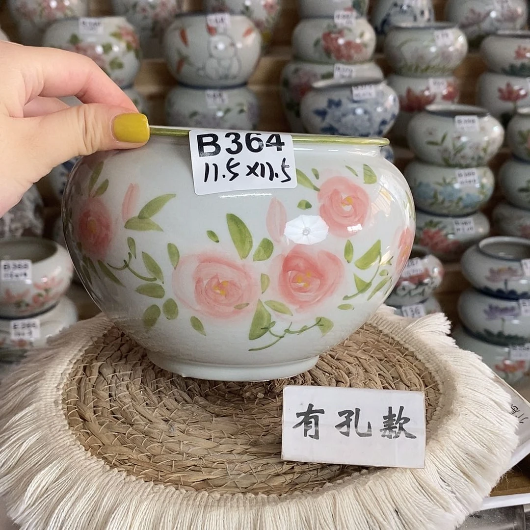 景德镇瓷韵手工陶瓷花盆B364