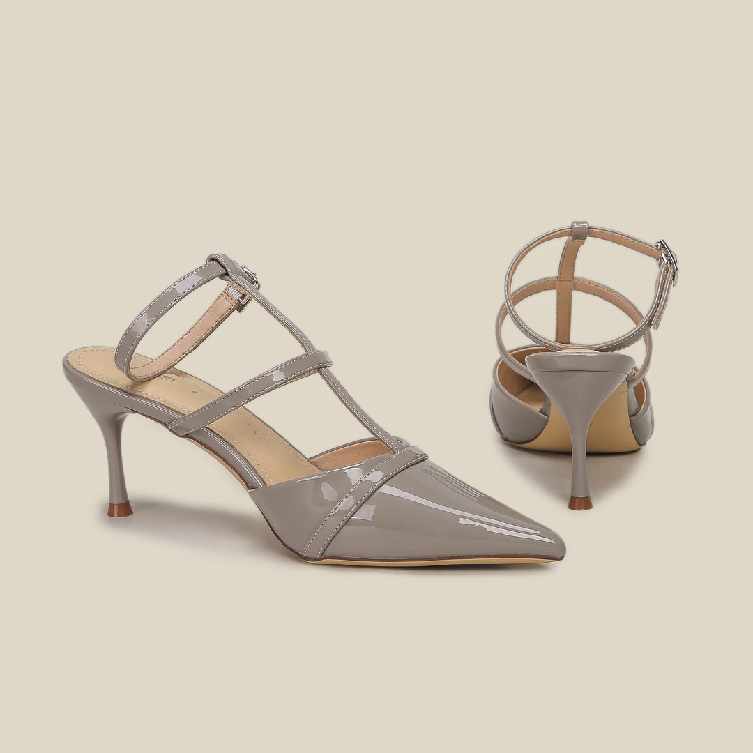 【汐宝专属】尖头包头凉鞋法式高跟浅口细跟单鞋女H1933-42