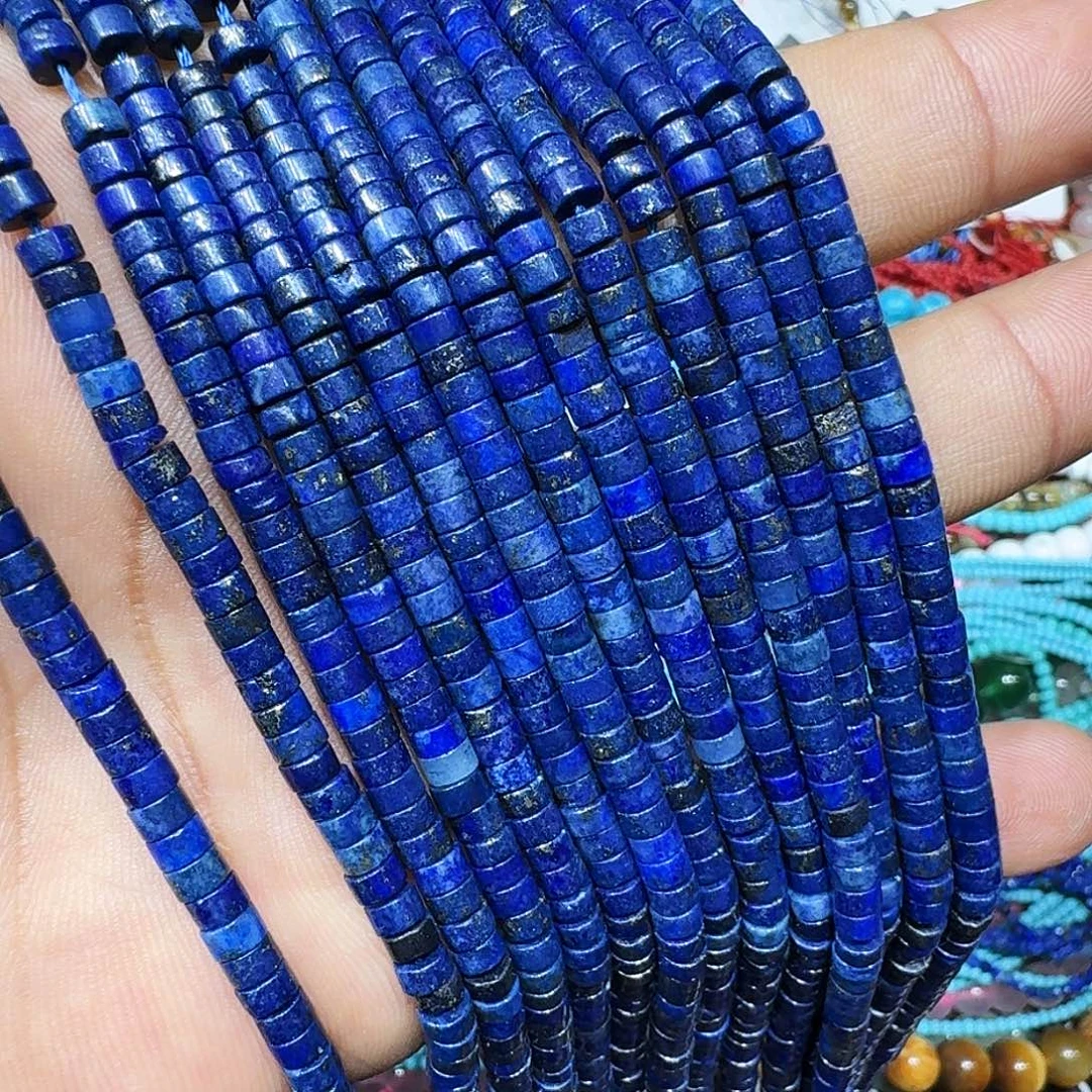 玛瑙/玉髓未镶嵌珠宝半成品青金石4x2mm一条