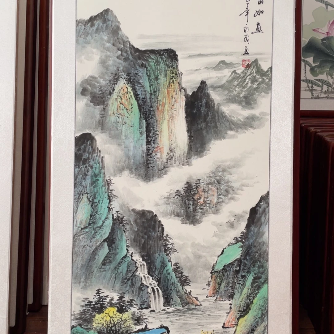 国画带框尺寸63*123厘米