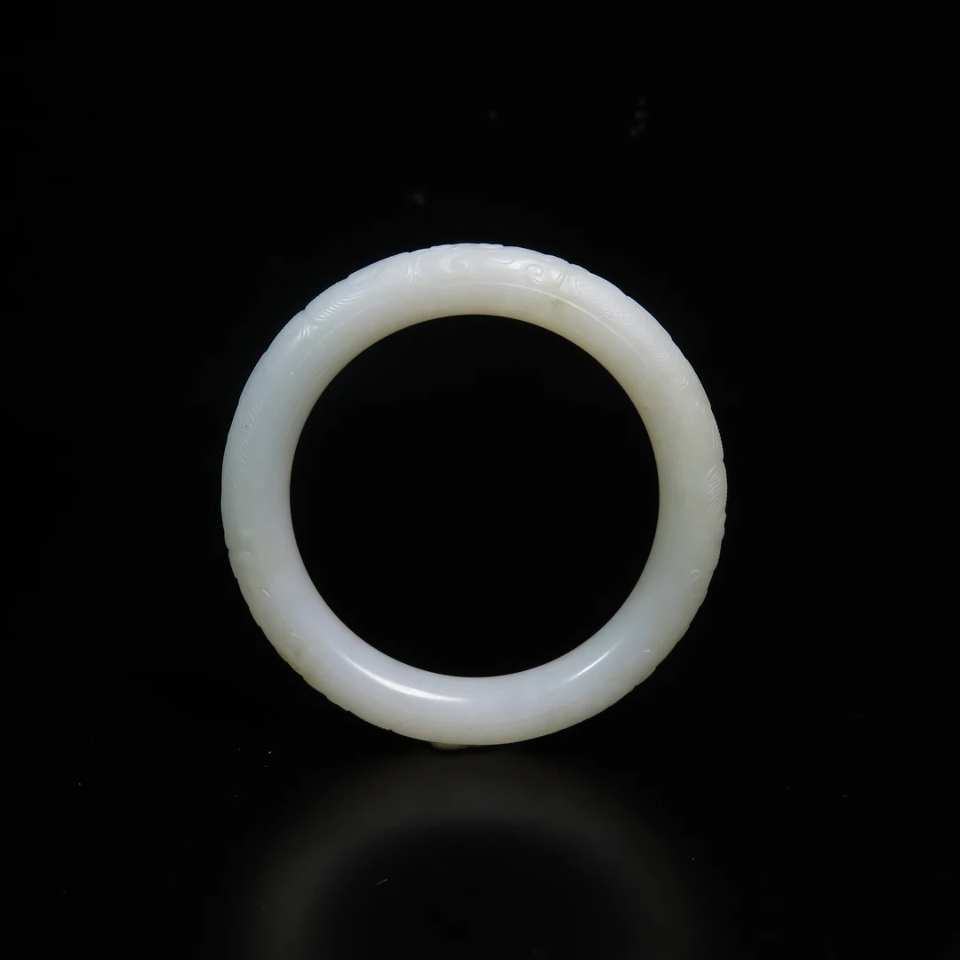 清中期细工玉镯/MZ140898/和田玉/民族文物