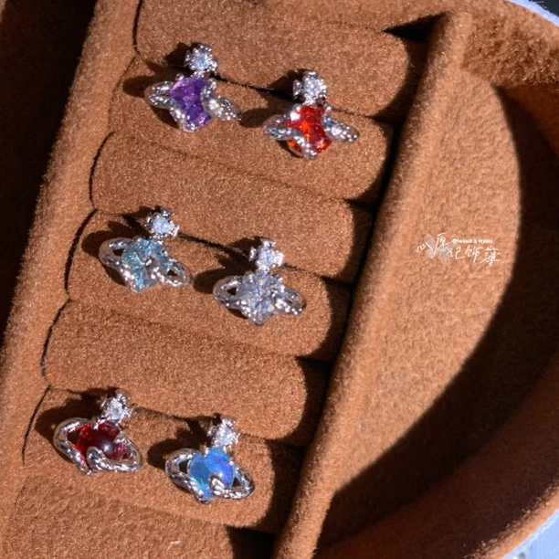 钛钢锆石耳饰 MAW 新岁灵蛇/甜酷小众土星耳钉耳骨钉钛钢