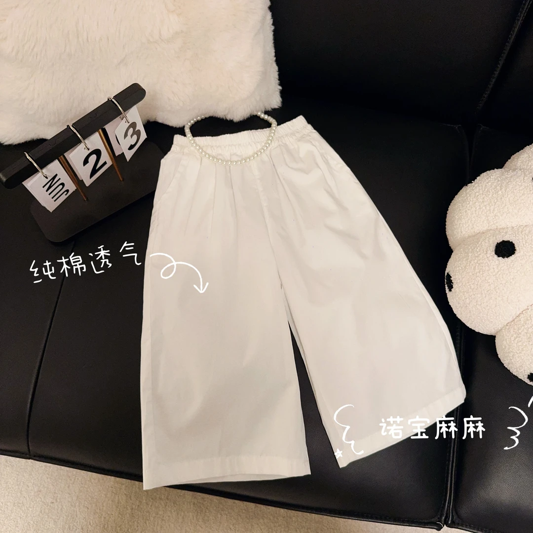 女童裤子2025夏季新款儿童韩版宽松休闲九分裤中大童洋气裤子潮