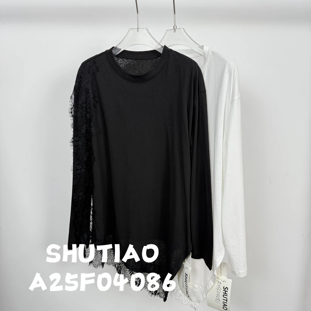 【SHUTIAO】2025夏季：新款小众设计款T恤A25F04086