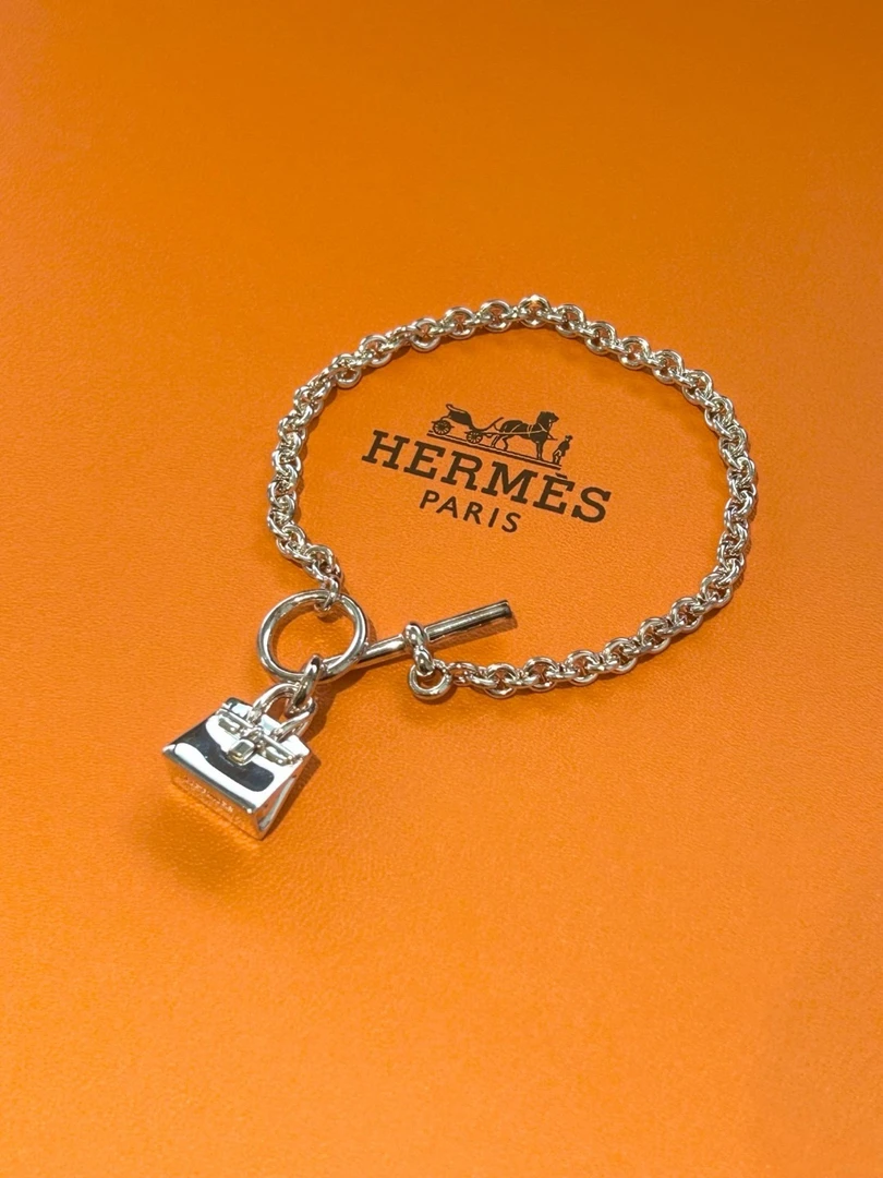 95新 Hermes/爱马仕 117990  爱马仕 925银bk手链长17cm