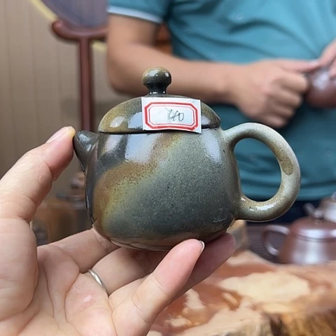 吃**睡戬谷龙窑柴烧茶壶40