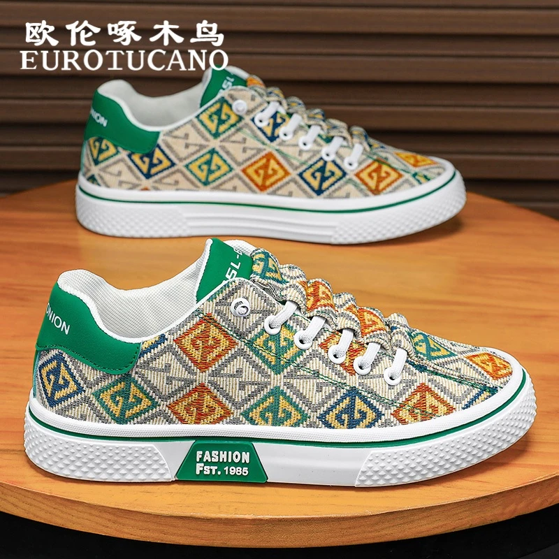 欧伦啄木鸟EUROTUCANO男鞋男士开车专用鞋子男款帆布鞋耐磨板鞋
