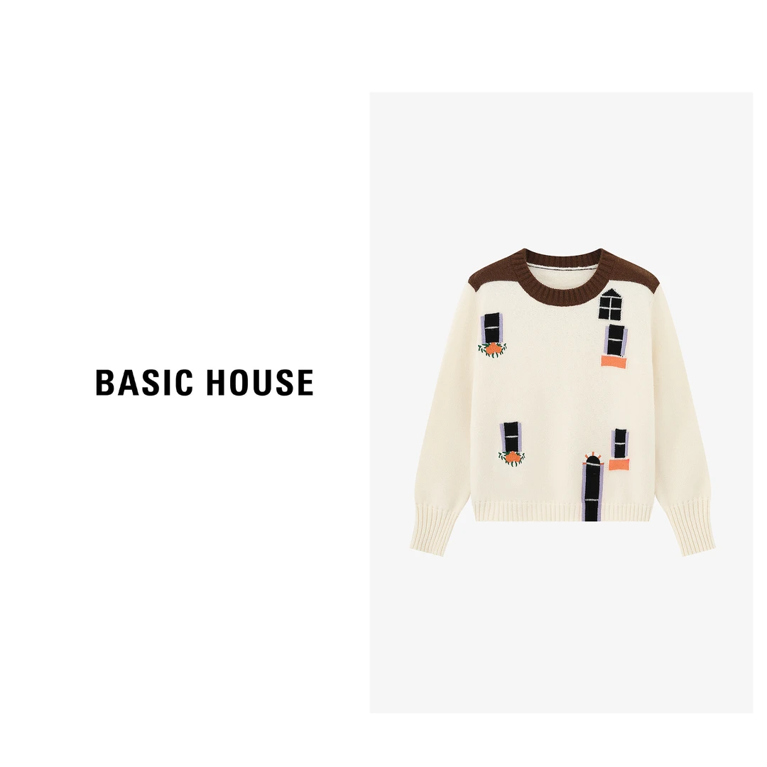 Basic House/百家好老钱风松弛感女装小众洋气毛衣女-B0625H5D322