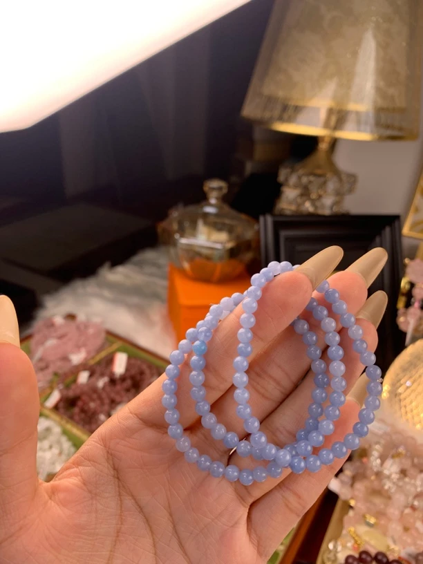 A609海蓝宝 奶蓝单圈手串