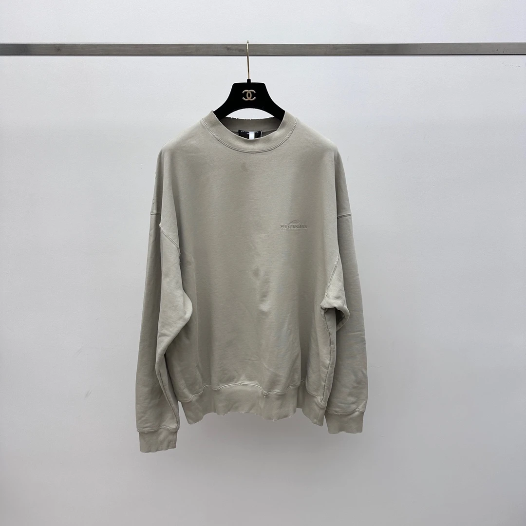 99新 Balenciaga/巴黎世家 虎标刺绣logo卫衣 M码01790
