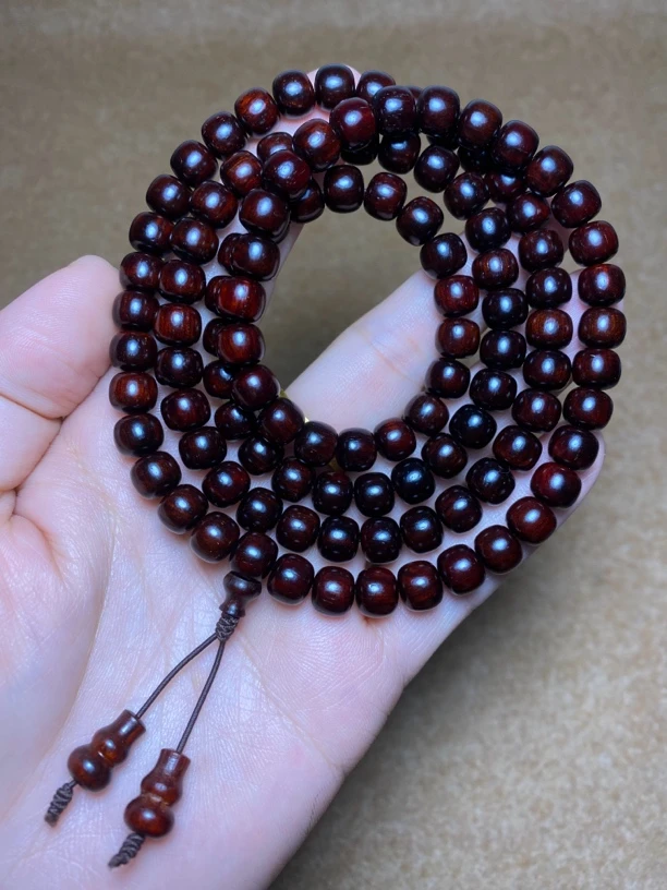 正印度小叶紫檀7×8×108颗.带星，老料，高油密