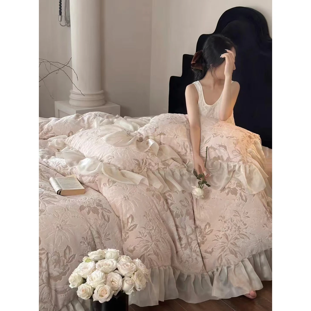 牛奶绒四件套法式公主风床上用品 MJH