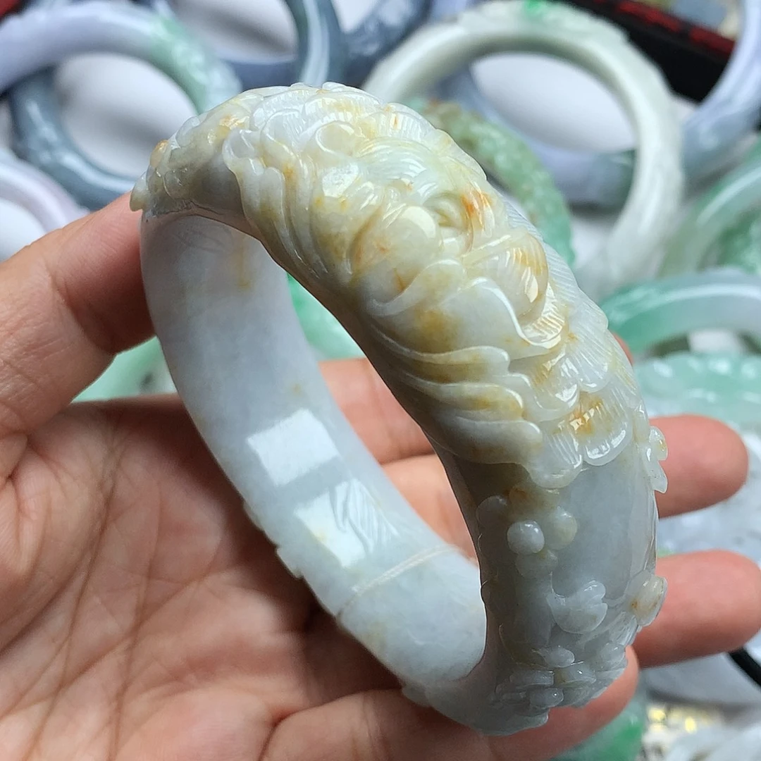 翡翠未镶嵌手镯天然翡翠58.6