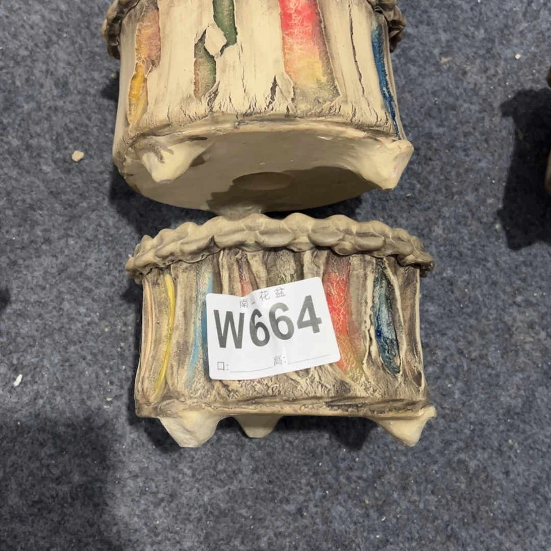 瓶超***人景德镇手捏花盆摆件