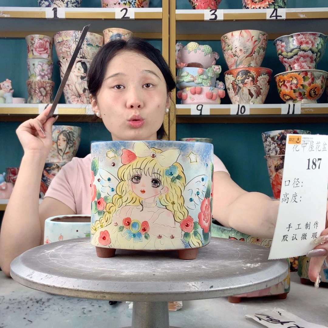 小***吖景德镇手工花盆187