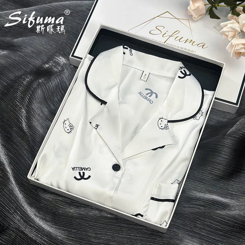 Sifuma/斯服玛《Kitty小香裙》夏季睡裙女款2025新款短袖冰丝睡衣