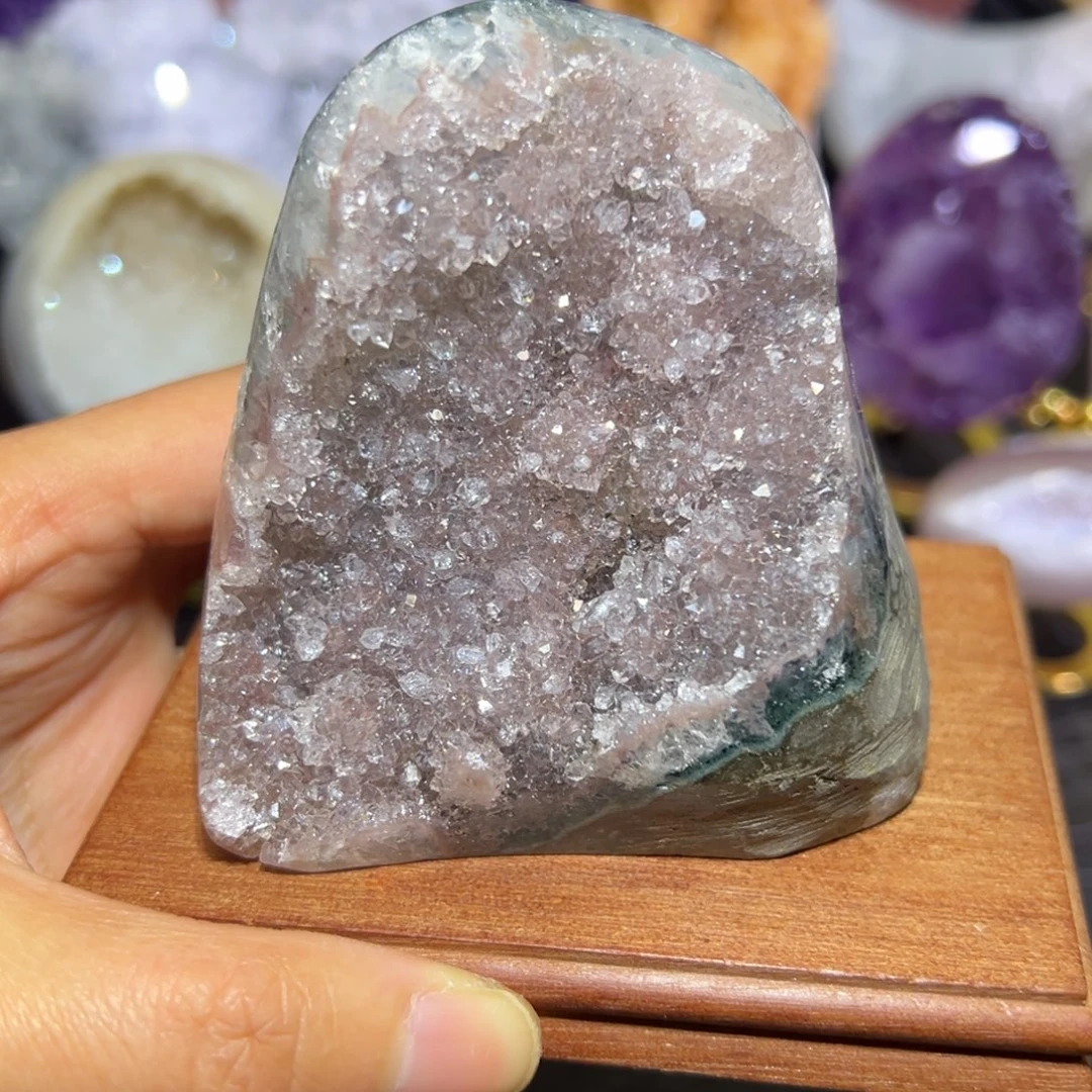 紫晶珠宝半成品未镶嵌17粉色砂糖