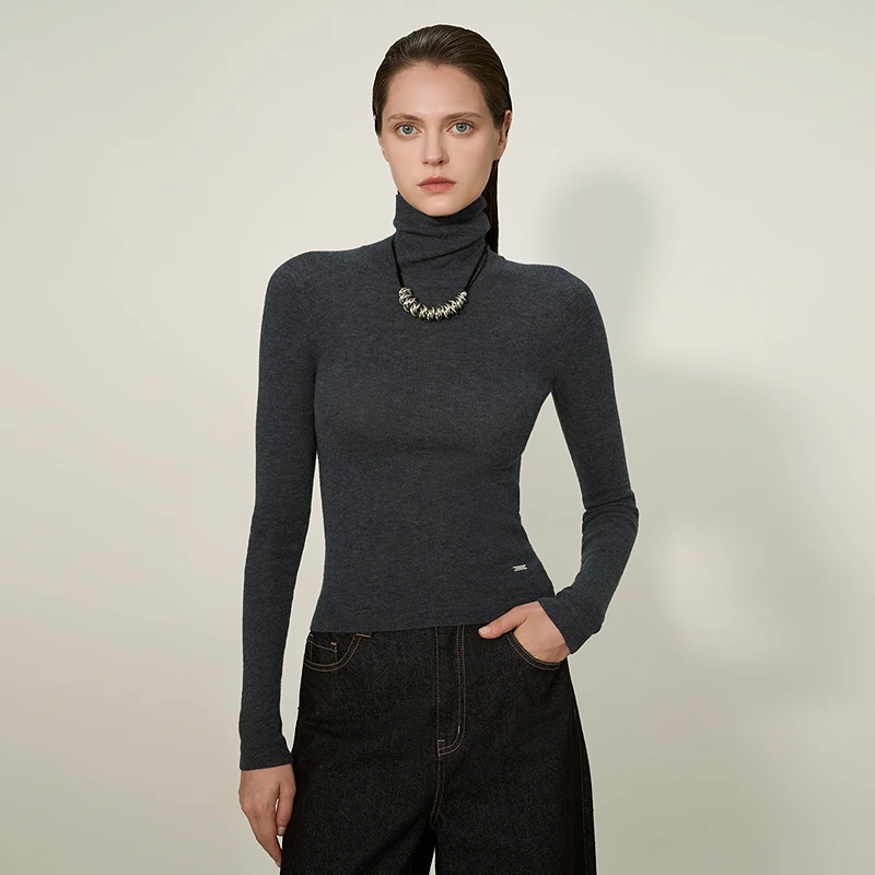 【李家大小姐专属】恩曼琳25冬季新款弹力修身高领百搭绵羊毛针织衫