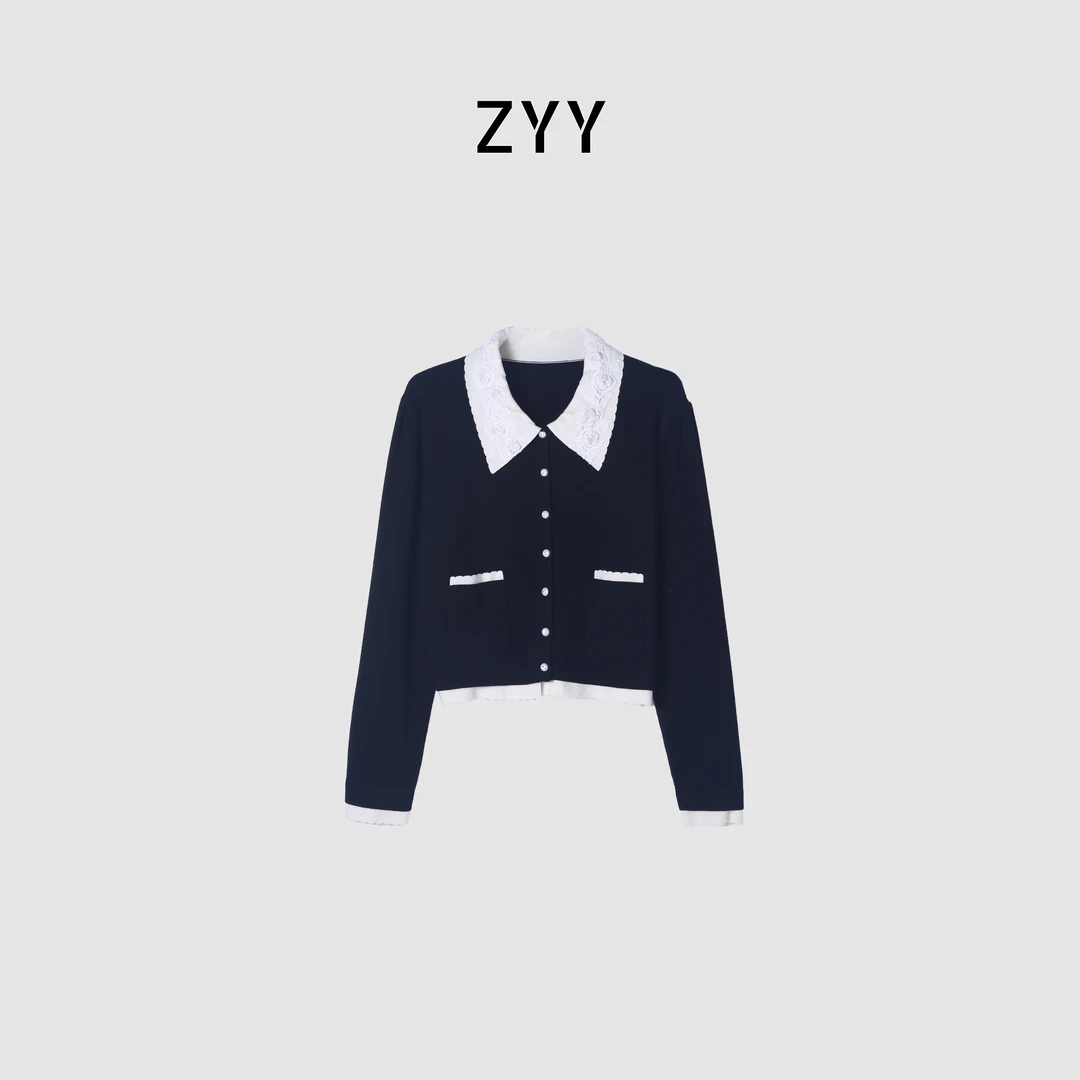 ZYY【月光典藏】2025S/S新品立体蕾丝钉珠撞毛针织衫X25DMZZS04848