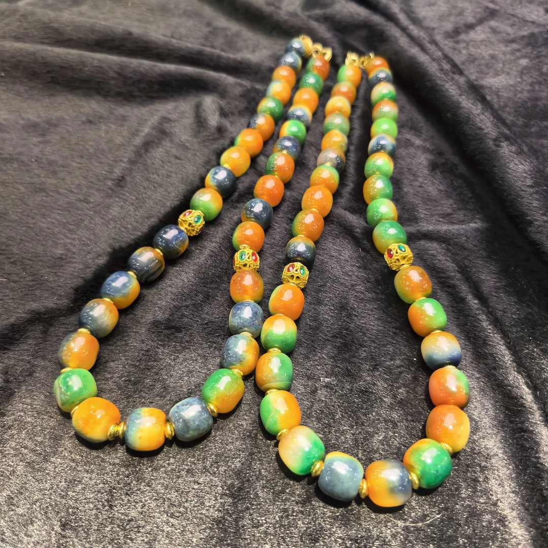 江德洋珠宝S8190七彩大漠肉丛蓉玛瑙项链-多样性发货只发一件