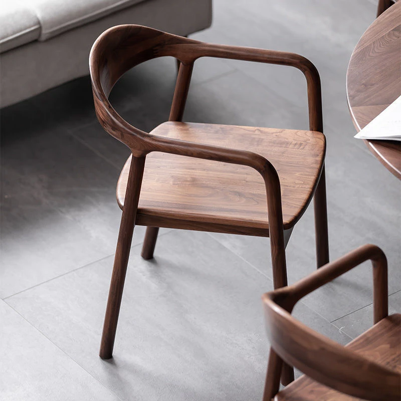 【北美黑胡桃木】全实木全原木餐椅书椅写字椅餐凳子
